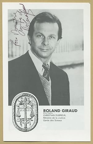 Image du vendeur pour Roland Giraud - Photo de programme ddicace - Annes 80 mis en vente par PhP Autographs