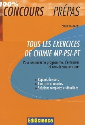 Tous les exercices de chimie MP-PSI-PT - Simon Beaumont