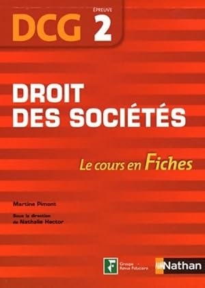 Image du vendeur pour Droit des soci?t?s DCG 2 - Martine Pimont mis en vente par Book Hmisphres