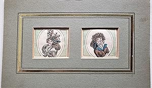 2 small prints hand colored by artist Berndt