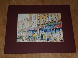 Original Watercolour: Moore Street Dublin 1977 SIGNED