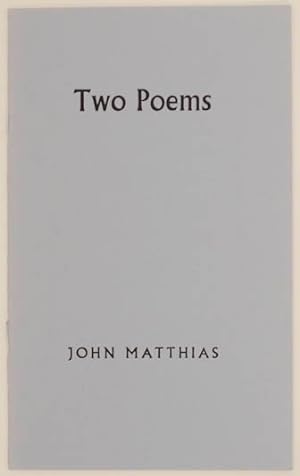 Bild des Verkufers fr Two Poems zum Verkauf von Jeff Hirsch Books, ABAA