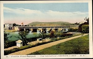 Ansichtskarte / Postkarte Irún Baskenland Spanien, Frontiere Franco-Espagnole, Pont International...