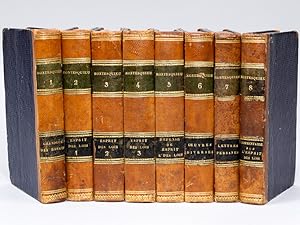 Bild des Verkufers fr Oeuvres de Montesquieu (8 Tomes - Complet) Avec Eloges, Analyses, Commentaires, Remarques, Notes, Rfutations, Imitations, par MM. Destutt de Tracy, Villemain, Membres de l'Institut, d'Alembert, Helvtius, Voltaire, Condorcet et Bertolini. Tome I : Grandeur des Romains ; Tomes II, III et IV : Esprit des Lois ; : Tome V : Dfense de l'Esprit des Lois ; Tome VI : Oeuvres diverses ; Tome VII : Lettres Persanes ; Tome VIII : Commentaire sur l'Esprit des Lois zum Verkauf von Librairie du Cardinal