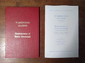 Seller image for Washington Allston: American artist as a painter; Reminiscences of Henry Greenough: American Author and Artist for sale by Structure, Verses, Agency  Books