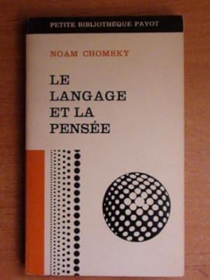 Bild des Verkufers fr Chomsky Noam - Le langage et la pense zum Verkauf von JLG_livres anciens et modernes