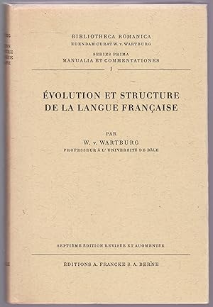 Seller image for volution et Structure de la Langue Francaise. for sale by Graphem. Kunst- und Buchantiquariat