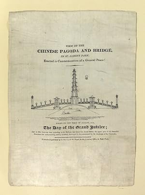 View of the Chinese pagoda and bridge in St. James Park. Erected in commemoration of a general pe...