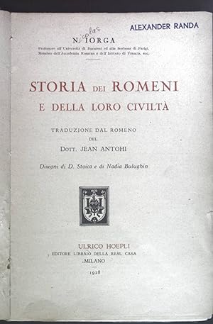 Bild des Verkufers fr Storia dei Romeni e della Loro Civilta. zum Verkauf von books4less (Versandantiquariat Petra Gros GmbH & Co. KG)