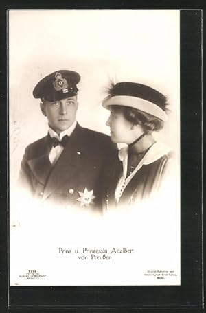 Bild des Verkufers fr Ansichtskarte Prinz und Prinzessin Adalbert von Preussen zum Verkauf von Bartko-Reher