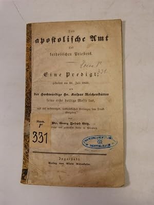 Bild des Verkufers fr Das apostolische Amt des katholischen Priesters. EIne Predigt, gehalten am 31. Juli 1842. zum Verkauf von Antiquariat Bookfarm