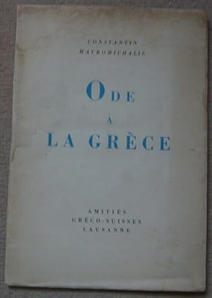 Image du vendeur pour Ode  la Grce mis en vente par Librairie Sedon