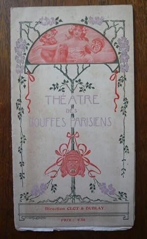 Programme de théâtre du Théâtre des Bouffes Parisiens : La petite Angèle - Un résigné - 1902