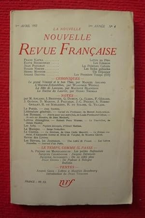 La Nouvelle Nouvelle Revue Française 1ère année N° 4 - 1er Avril 1953