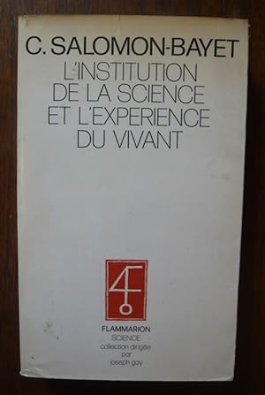 Image du vendeur pour L'institution de la science et l'exprience du vivant mis en vente par Librairie Sedon