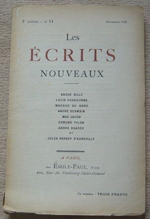 Les Ecrits Nouveaux – 3ème année n°11