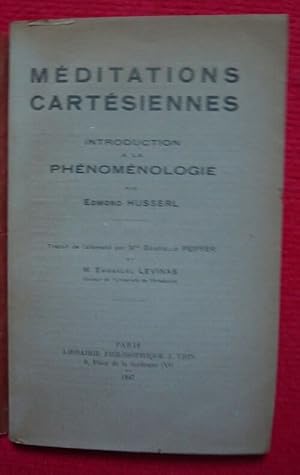 Bild des Verkufers fr Mditations cartsiennes - Introduction  la phnomnologie par Edmond Husserl zum Verkauf von Librairie Sedon