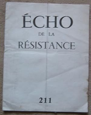Bild des Verkufers fr Echo de la Rsistance n 211 zum Verkauf von Librairie Sedon