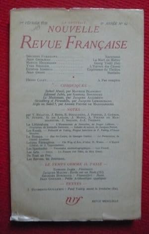 La Nouvelle Revue Française 6e année N° 62 - 1er Février 1958
