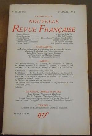 La Nouvelle Nouvelle Revue Française 1ère année N° 3 - 1er Mars 1953