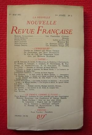 La Nouvelle Nouvelle Revue Française 1ère année N° 5 - 1er Mai 1953