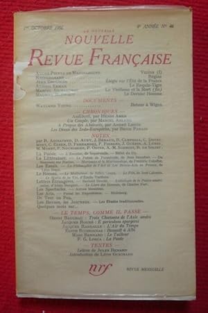 La Nouvelle Nouvelle Revue Française 4èmr année N° 46 - 1er octobre 1956