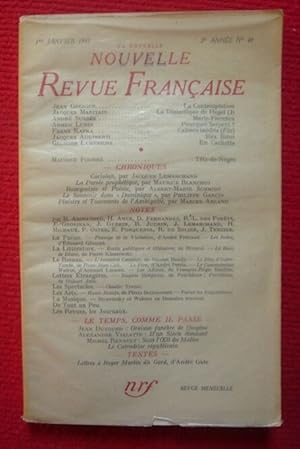 La Nouvelle Nouvelle Revue Française 5èmr année N° 49 - 1er Janvier 1957