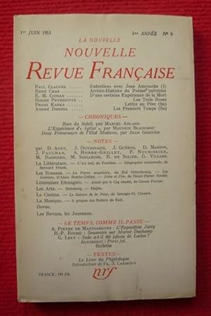 La Nouvelle Nouvelle Revue Française 1ère année N° 6 - 1er Juin 1953