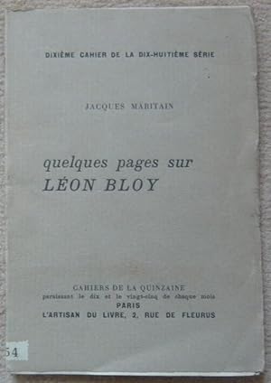 Seller image for Quelques pages sur Lon Bloy for sale by Librairie Sedon