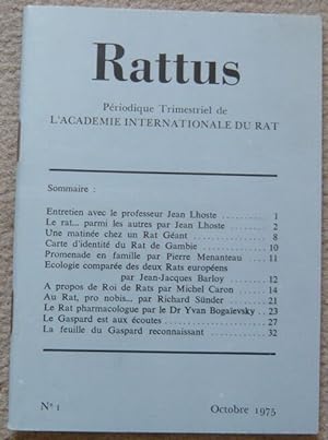 Image du vendeur pour Rattus n1 - priodique trimesriel de L'Acadmie Internationale du Rat mis en vente par Librairie Sedon