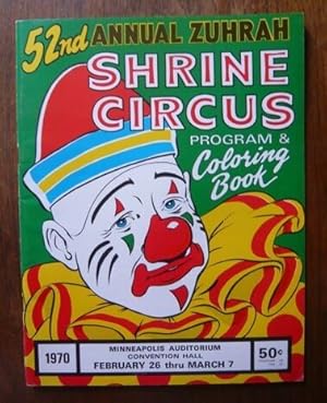 Imagen del vendedor de Programme de cirque et livre de coloriage de Shrine Circus 1970 a la venta por Librairie Sedon