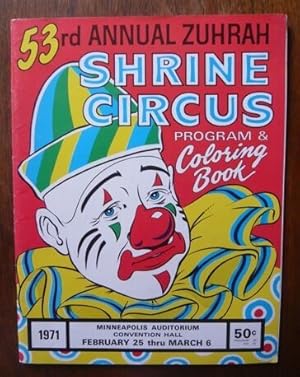 Imagen del vendedor de Programme de cirque et livre de coloriage de Shrine Circus 1971 a la venta por Librairie Sedon