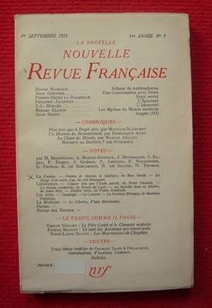 La Nouvelle Nouvelle Revue Française 1ère année N° 9 - 1er Septembre 1953