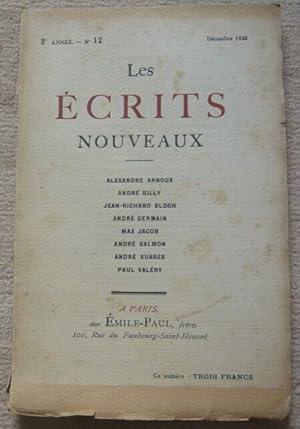 Seller image for Les Ecrits Nouveaux ? 3me anne n12 for sale by Librairie Sedon