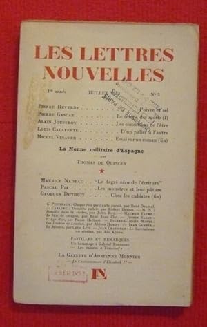 Image du vendeur pour Les Lettres Nouvelles n5 mis en vente par Librairie Sedon