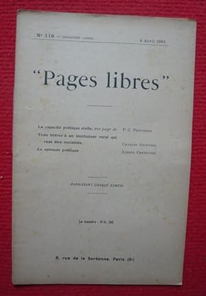 Pages libres n° 118 - 3e année 4 Avril 1903 - Revue