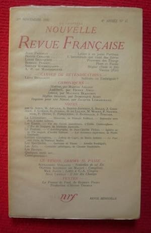 La Nouvelle Nouvelle Revue Française 4èmr année N° 47 - 1er Novembre 1956