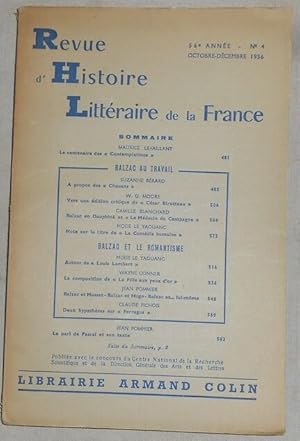 Image du vendeur pour Revue d?Histoire Littraire de la France n4 mis en vente par Librairie Sedon