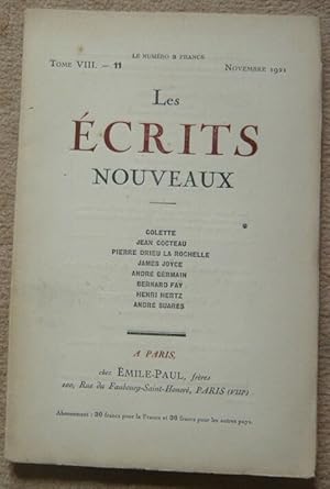 Les Ecrits Nouveaux – Tome VIII – 11