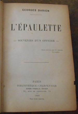 Seller image for L'Epaulette ? Souvenirs d'un officier for sale by Librairie Sedon