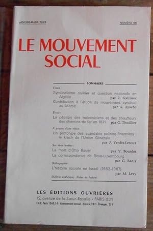Bild des Verkufers fr Le Mouvement Social n66 zum Verkauf von Librairie Sedon