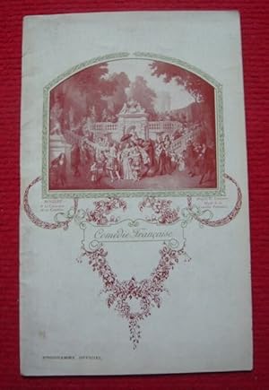 Programme officiel de théâtre de La Comédie Française du 9 juin 1908