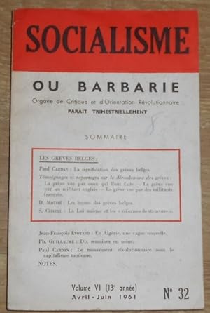 Seller image for Socialisme ou Barbarie n32 ? Organe de Critique et d?Orientation Rvolutionnaire for sale by Librairie Sedon