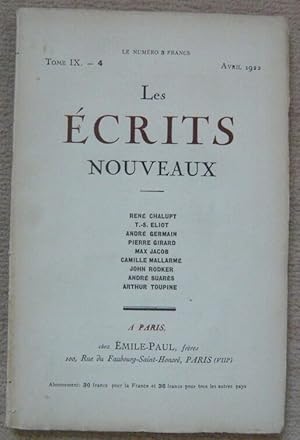 Seller image for Les Ecrits Nouveaux - tome IX-4 for sale by Librairie Sedon