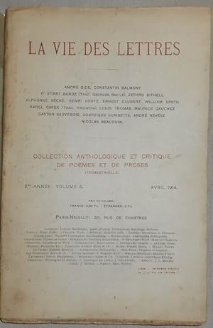 Seller image for La Vie Des Lettres for sale by Librairie Sedon