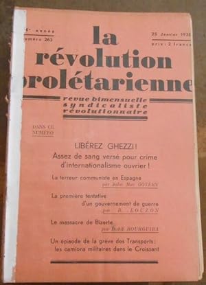 Bild des Verkufers fr La Rvolution Proltarienne ? revue bi-mensuelle syndicaliste rvolutionnaire zum Verkauf von Librairie Sedon