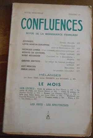 Confluences n°10 Revue de la Renaissance Française