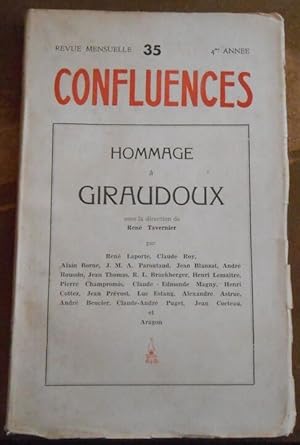 Bild des Verkufers fr Confluences n35 Revue de la Renaissance Franaise ? Hommage  Giraudoux zum Verkauf von Librairie Sedon