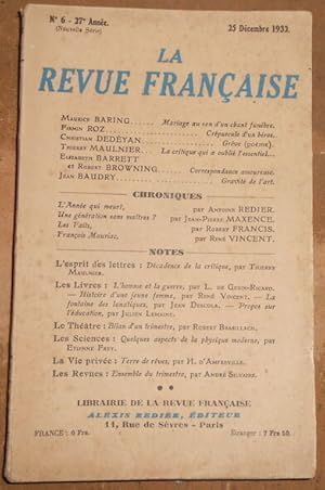 La Revue Française n°6 27 année