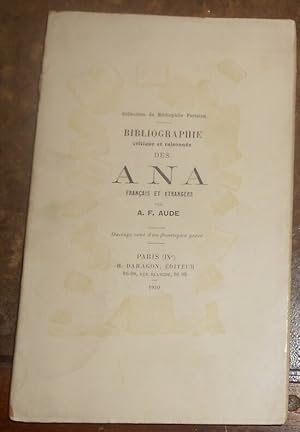 Seller image for Bibliographie critique et raisonne des Ana franais et trangers for sale by Librairie Sedon